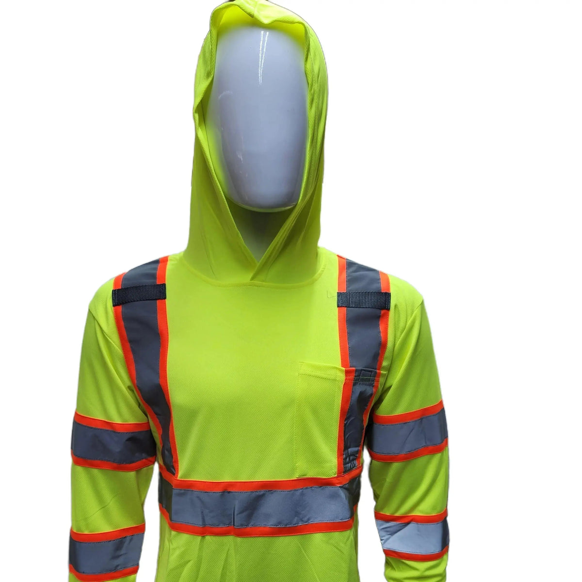 High-visibility, breathable, sun-protective safety shirt