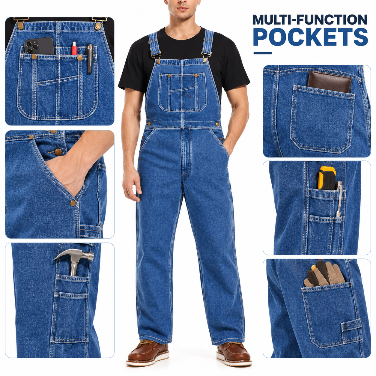👍🔥Limited-Time Promotion-Denim bib overalls（SALE）