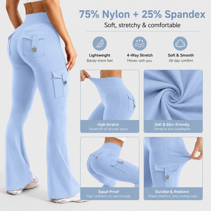 Women's High-Waisted Bootcut Yoga Pants with Pockets
