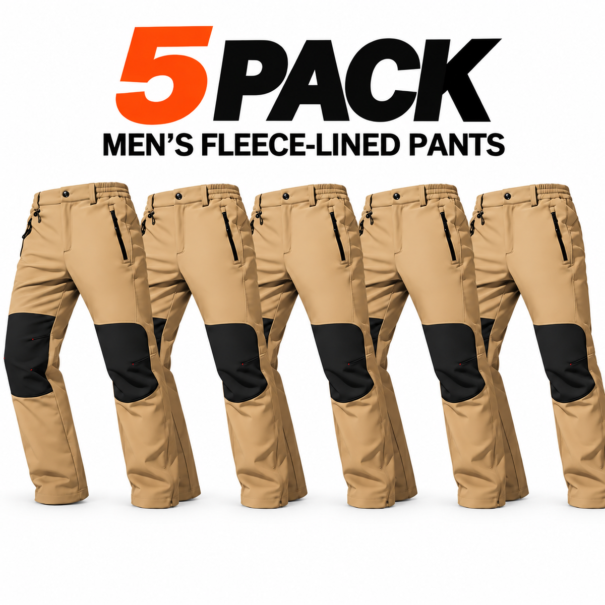 🔥Men's waterproof and warm trousers; waterproof fabric with a pure cotton lining