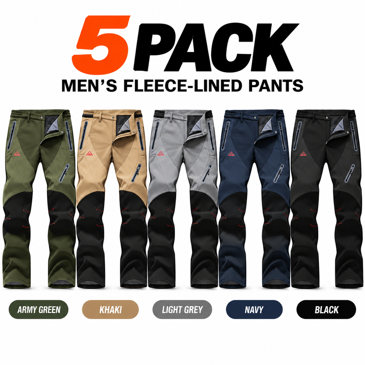 🔥Men's waterproof and warm trousers; waterproof fabric with a pure cotton lining