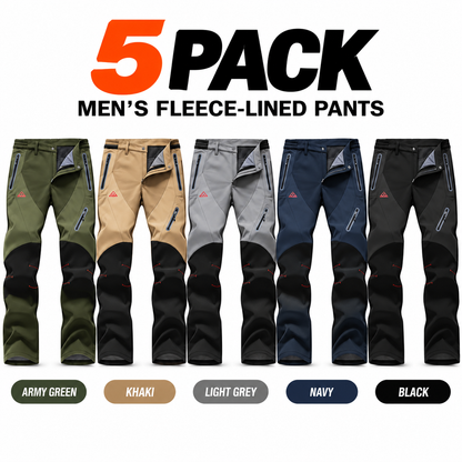 🔥Men's waterproof and warm trousers; waterproof fabric with a pure cotton lining